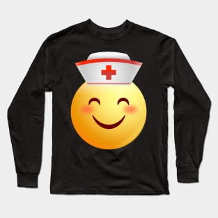 Nurse Emoji Face Shirt Nursing Long Sleeve T-Shirt